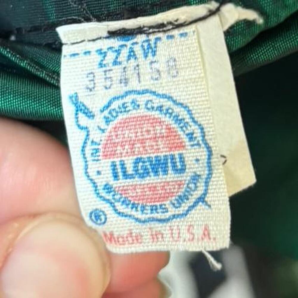 80s Emerald Green Taffeta Dress – Whimsygoth Puff Sleeve Midi S - Picture 7 of 8